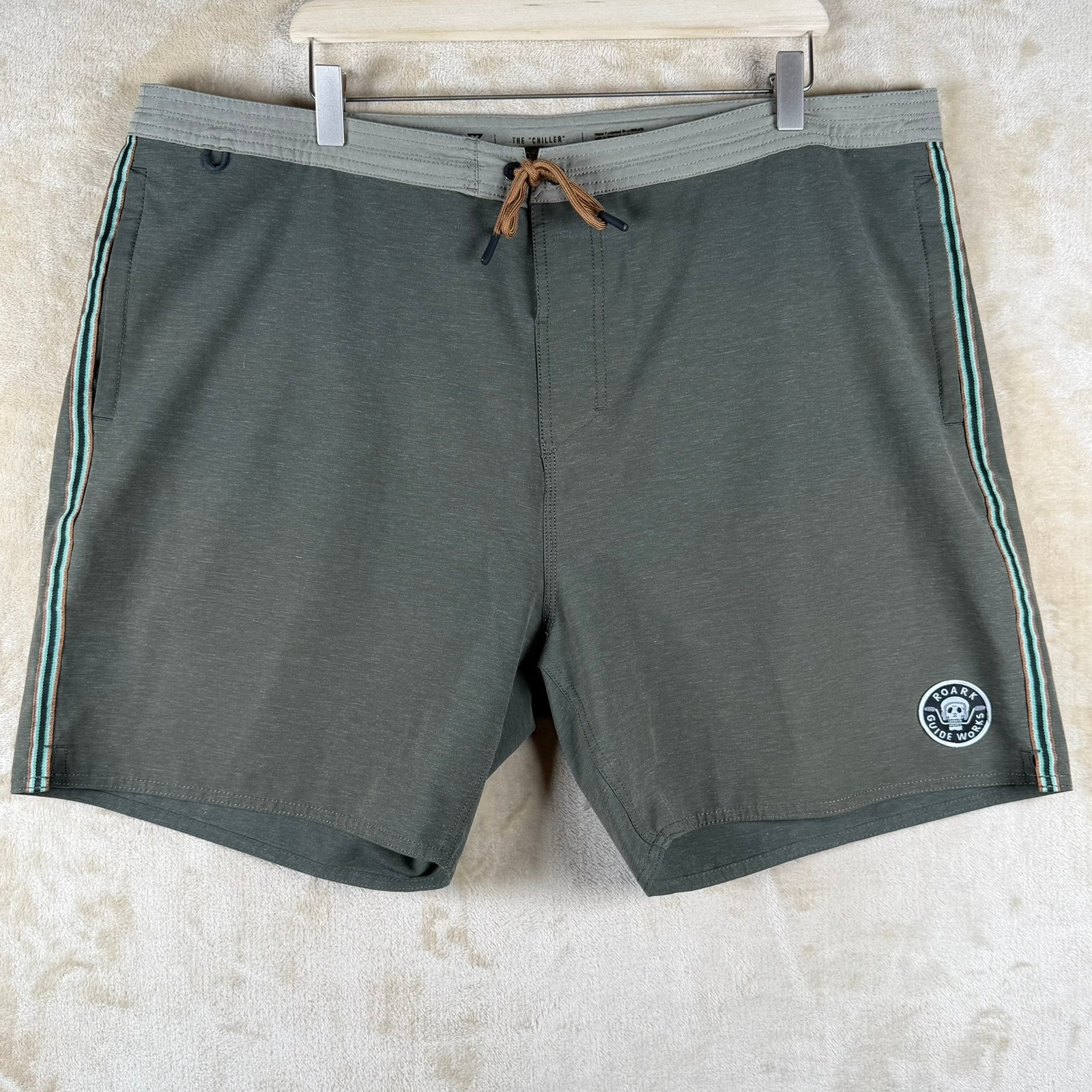 Roark The Chiller Boardshorts Mens 40 Green Hemp Blend Hybrid Swim Trunks Rb282